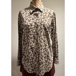 NAMAI Brown and White Cotton Blouse